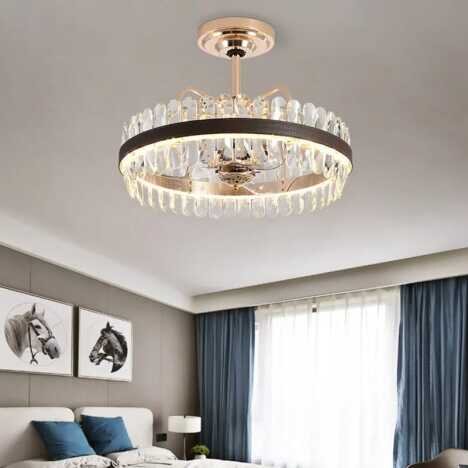 Candelabru LED Krystal Leather 450, LED inclus, 1 surse de iluminare, Lumina: Rece, Cald, Natural, E